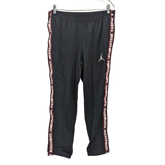 Air Jordan Pants - Air Jordan Tear Away Pants Black w/White Stripe Snaps Women Size Medium